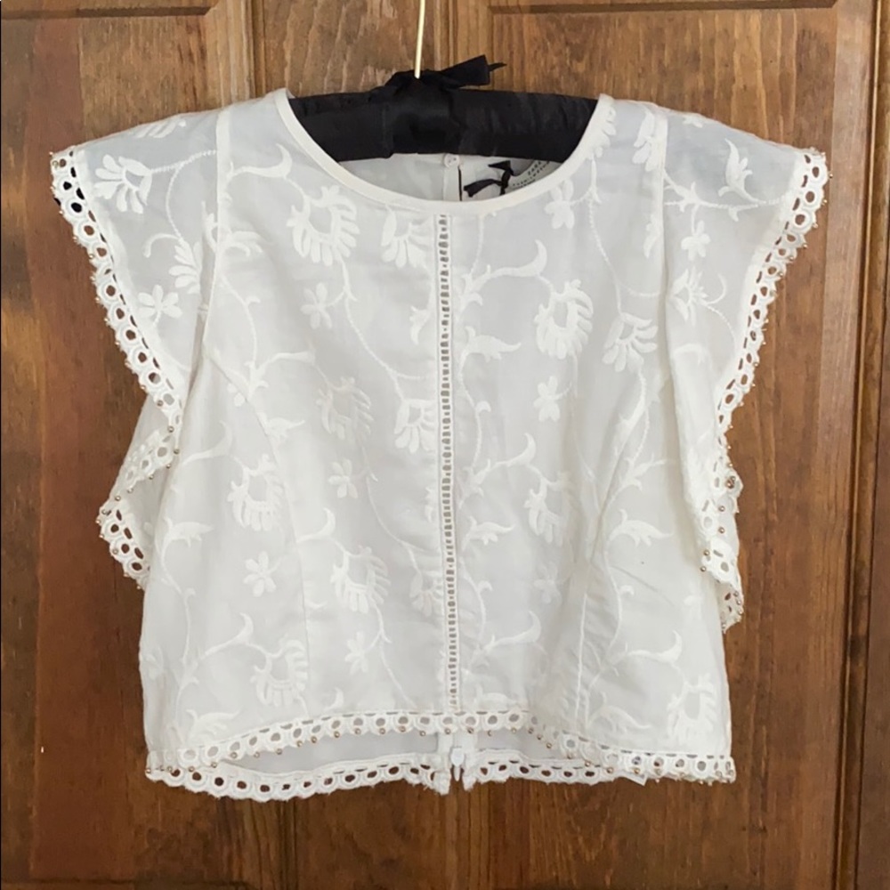 White embroidered summer top